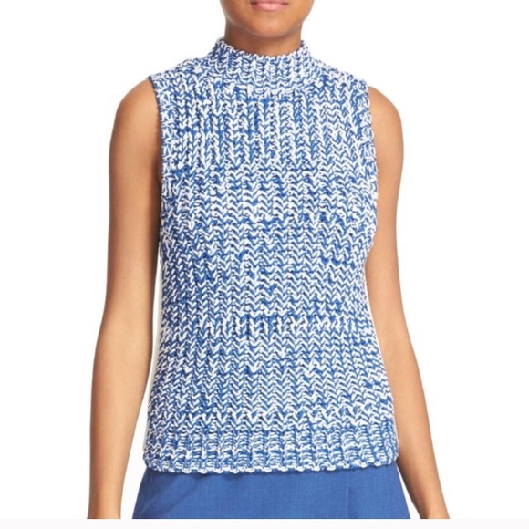 Alice + Olivia Blue Knit Sweater Tank Top - Picture 3 of 8
